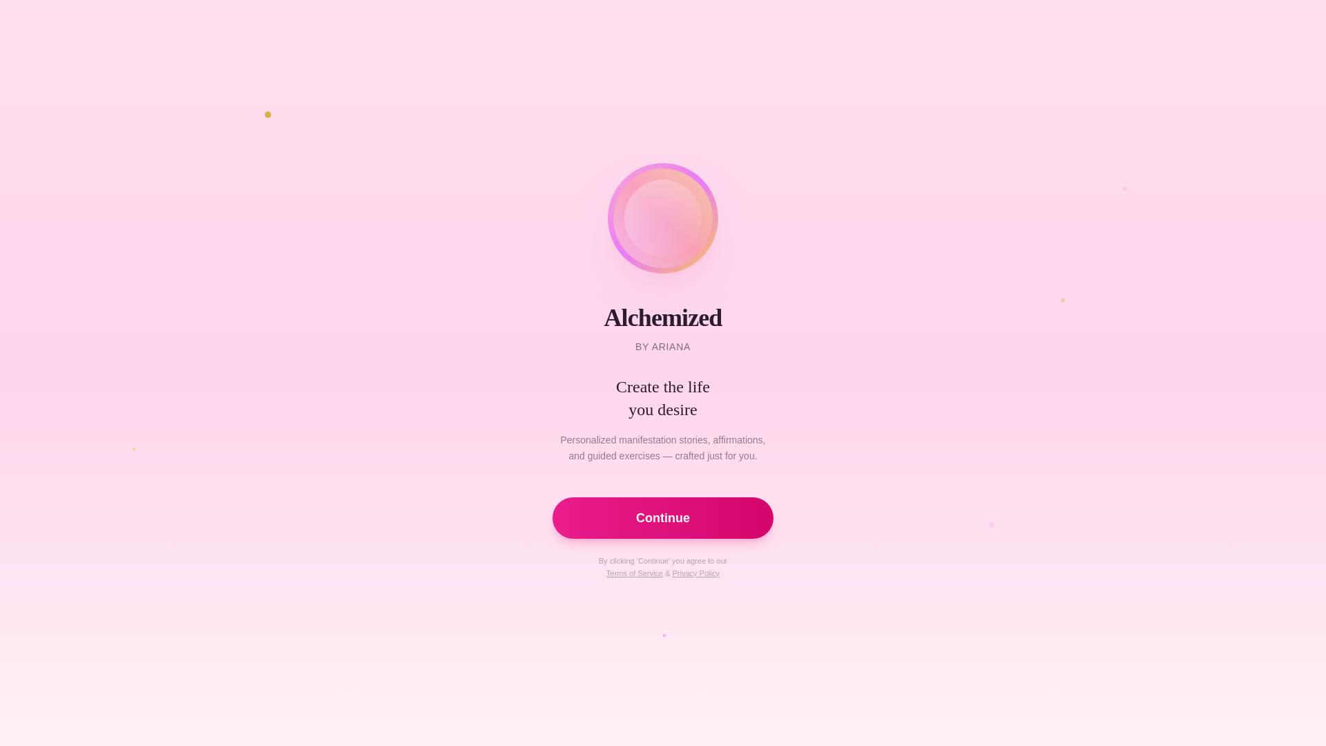 website screenshot of https://alchemizedbyariana.com/