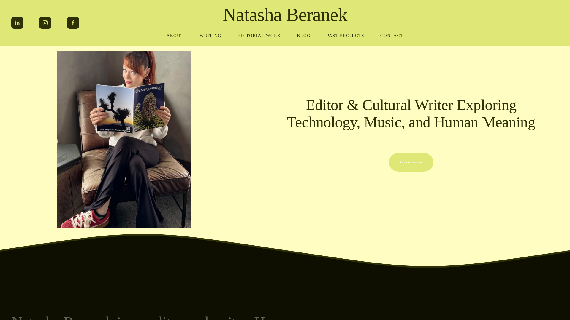 website screenshot of https://natashaberanek.com