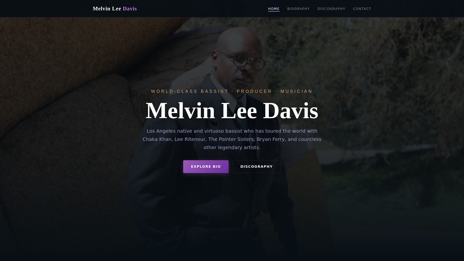 website screenshot of https://melvinleedavis-react.pages.dev/
