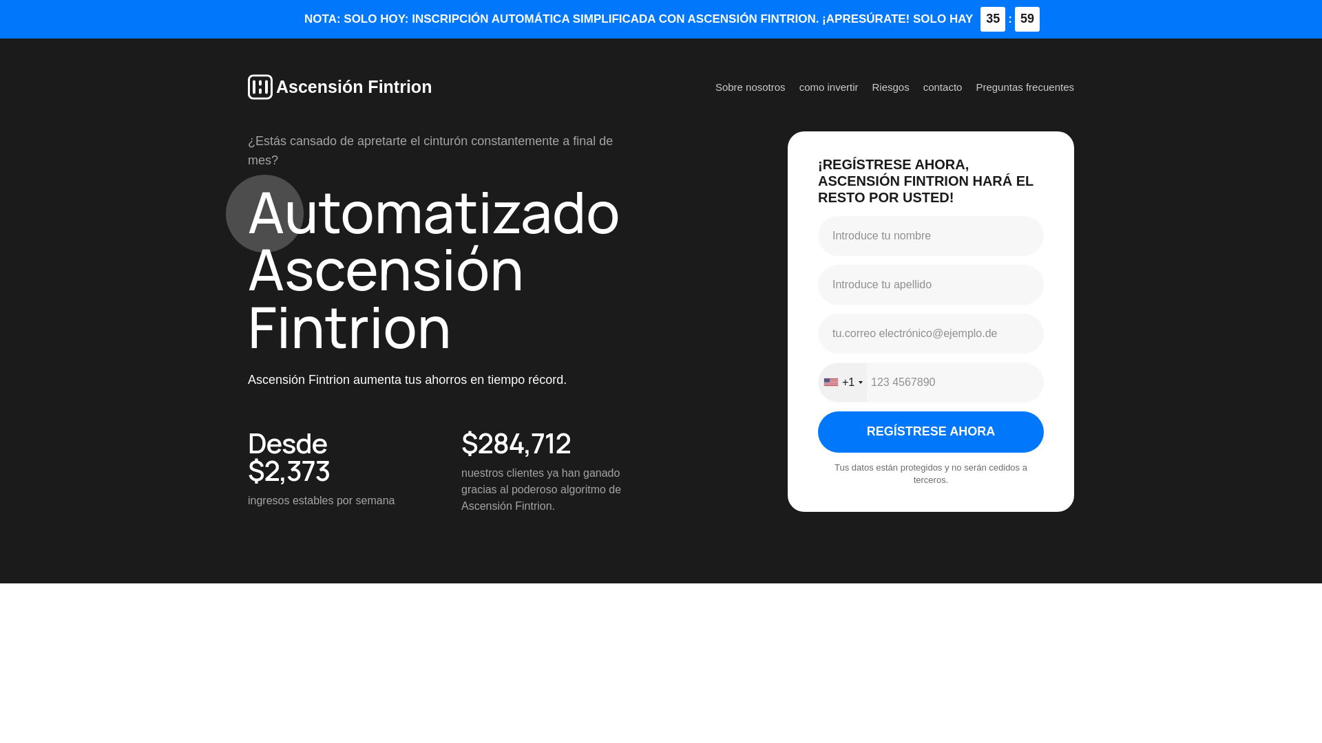 website screenshot of https://ascensionfintrion.net/