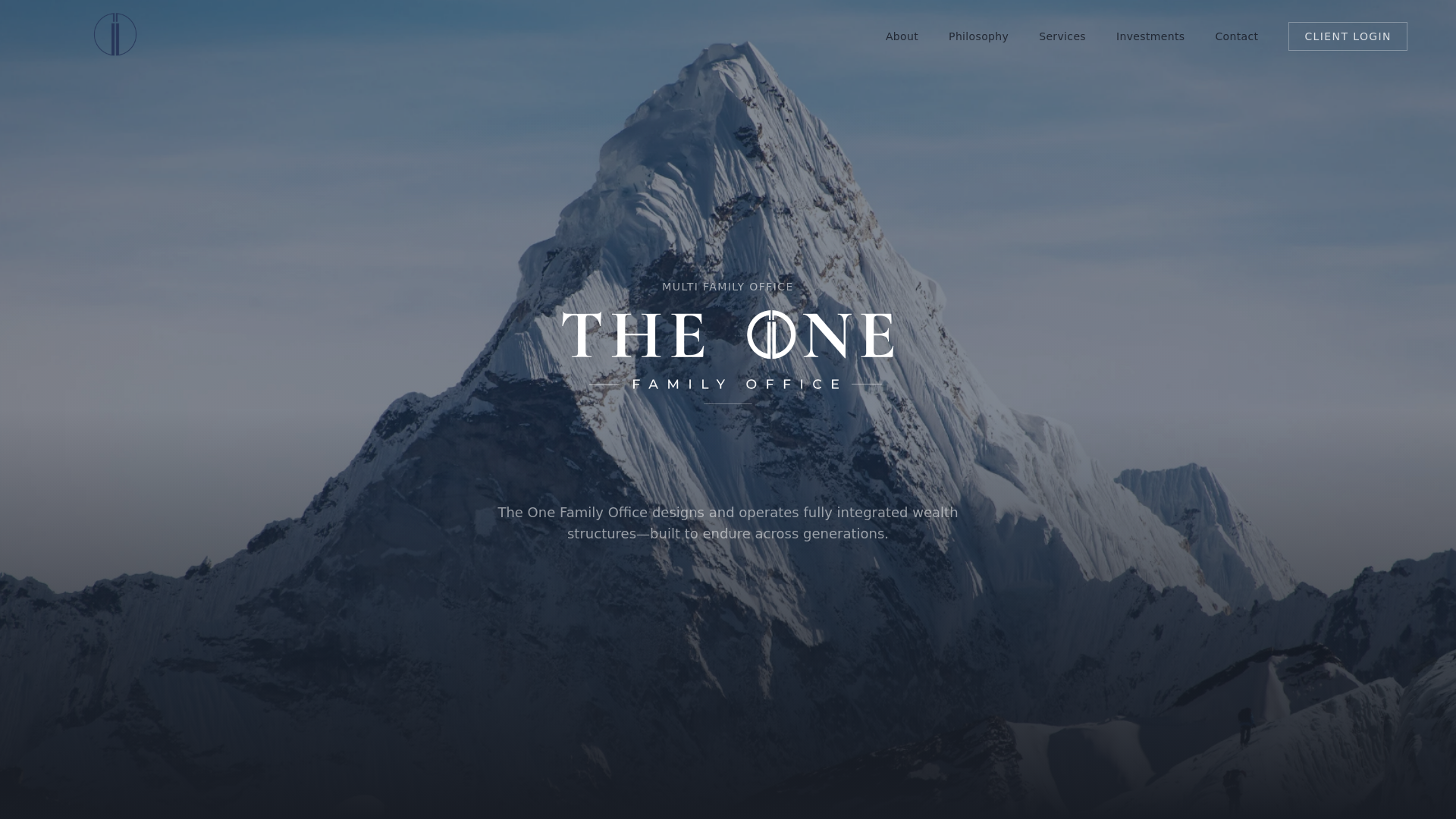 website screenshot of https://theonefamilyoffice.com/