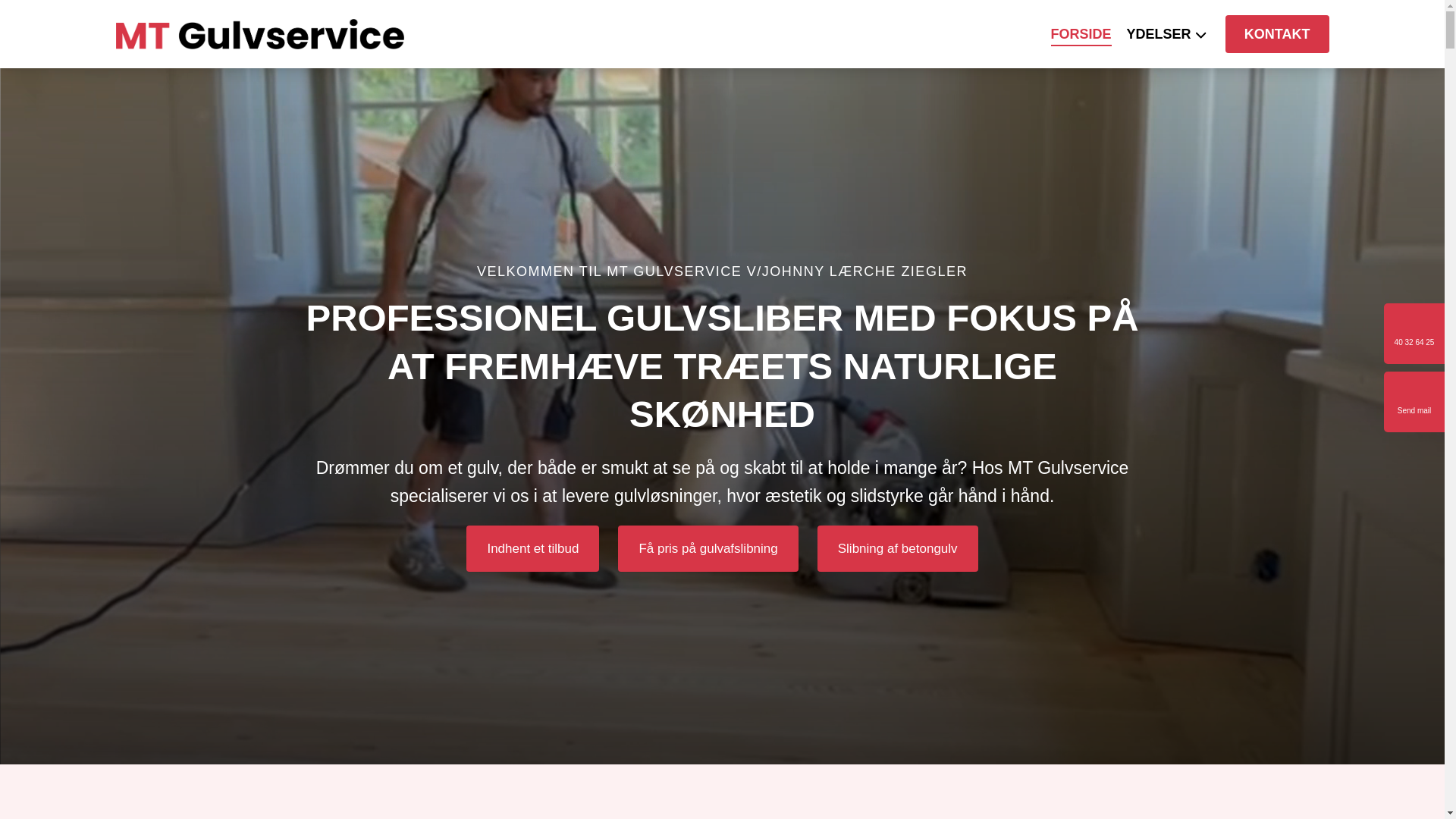 website screenshot of https://mtgulvservice.dk/
