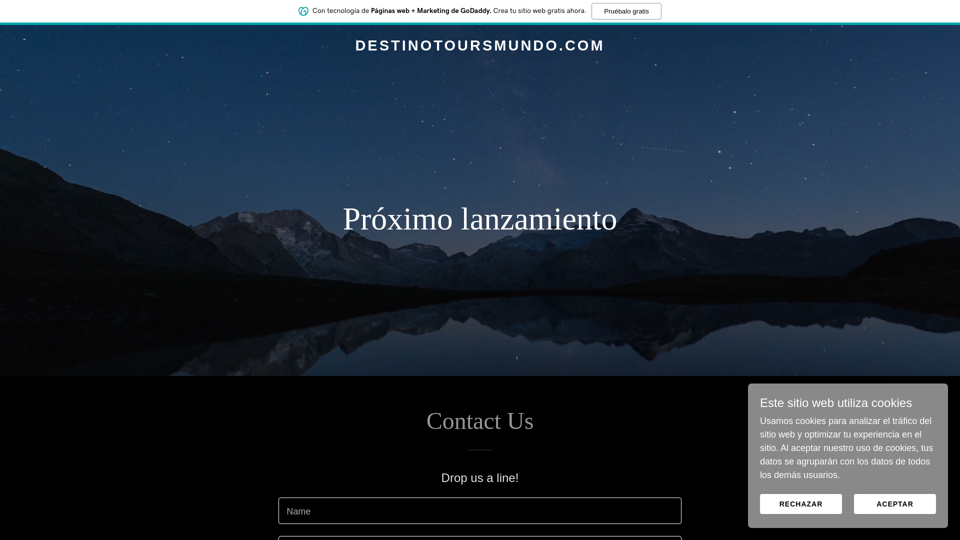 website screenshot of https://destinotoursmundo.com/