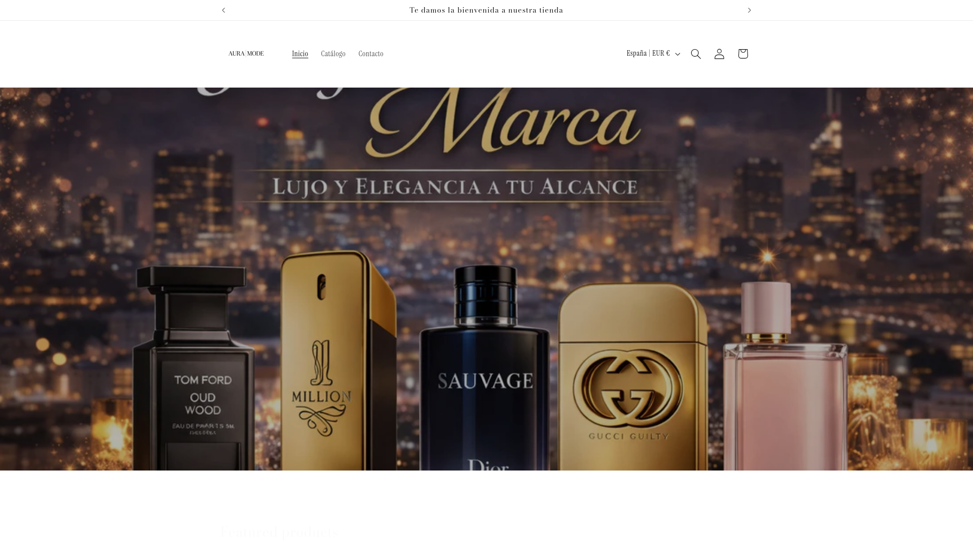 website screenshot of https://auramodeofficialweb.com/