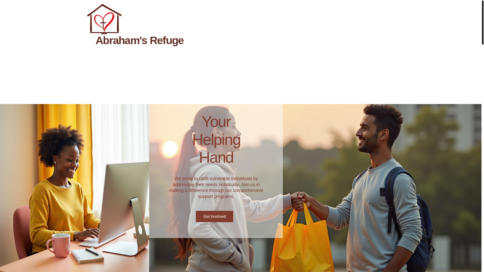 website screenshot of https://abrahamsrefuge.org/