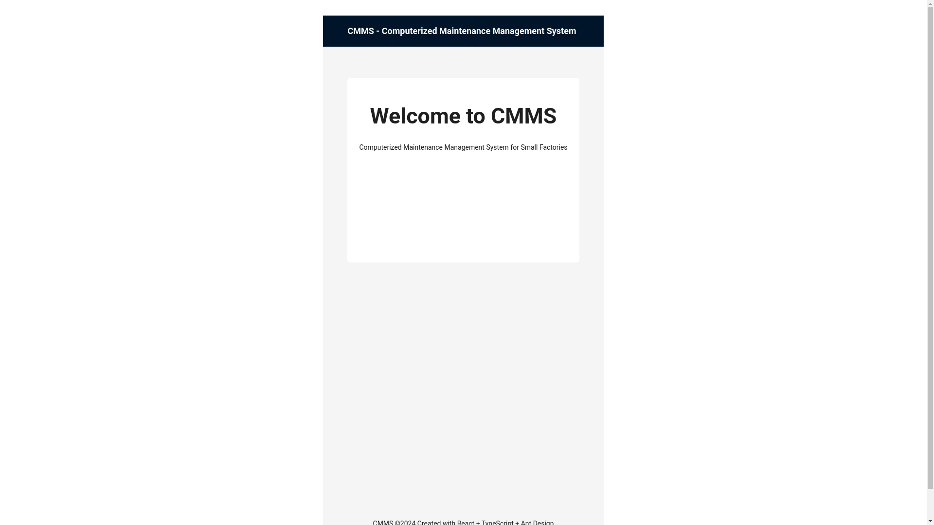 website screenshot of https://cmms-frontend-test.pages.dev/