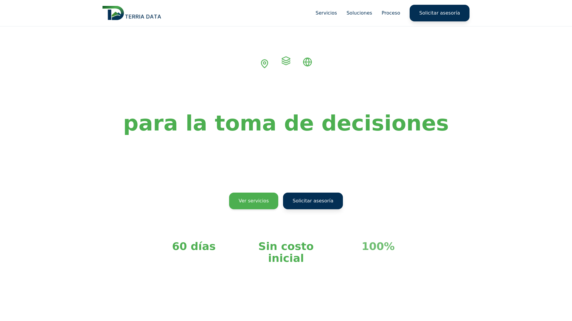 website screenshot of https://terriadata.com