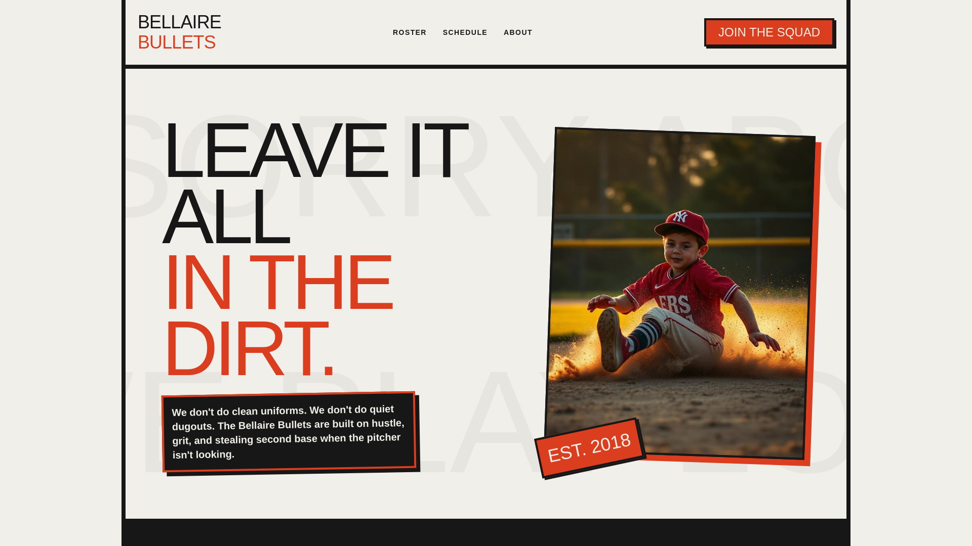 website screenshot of https://bellaire-bullets-landing.pages.dev/