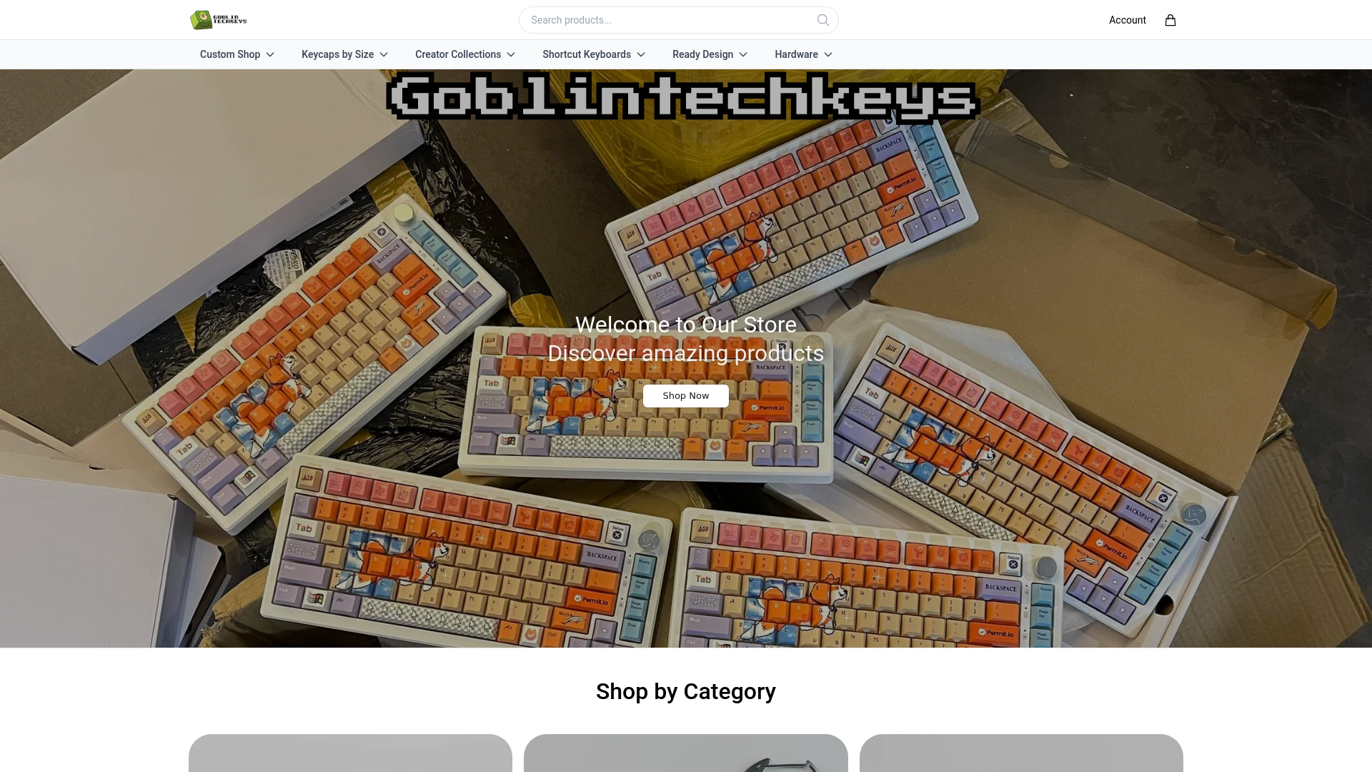 website screenshot of https://goblintechkeysworld.shop/