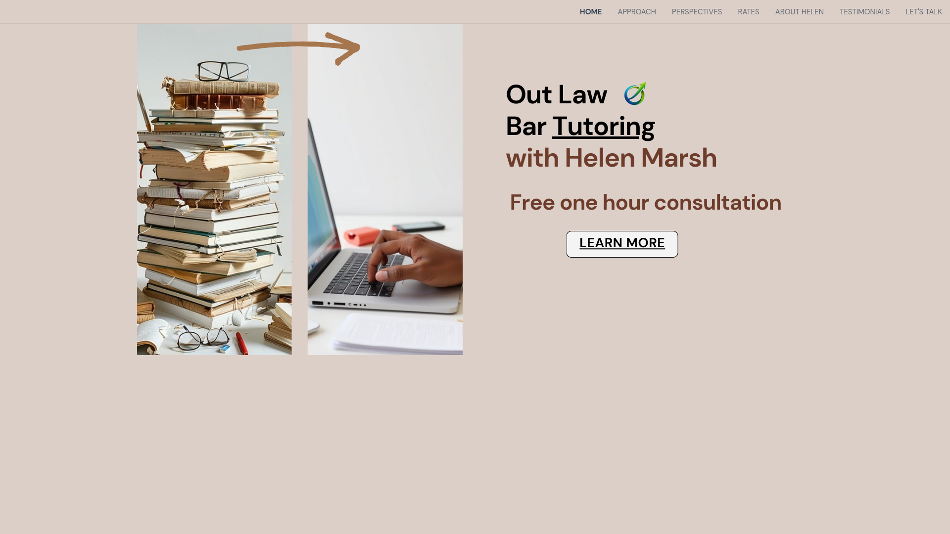 website screenshot of https://outlawbartutoring.com
