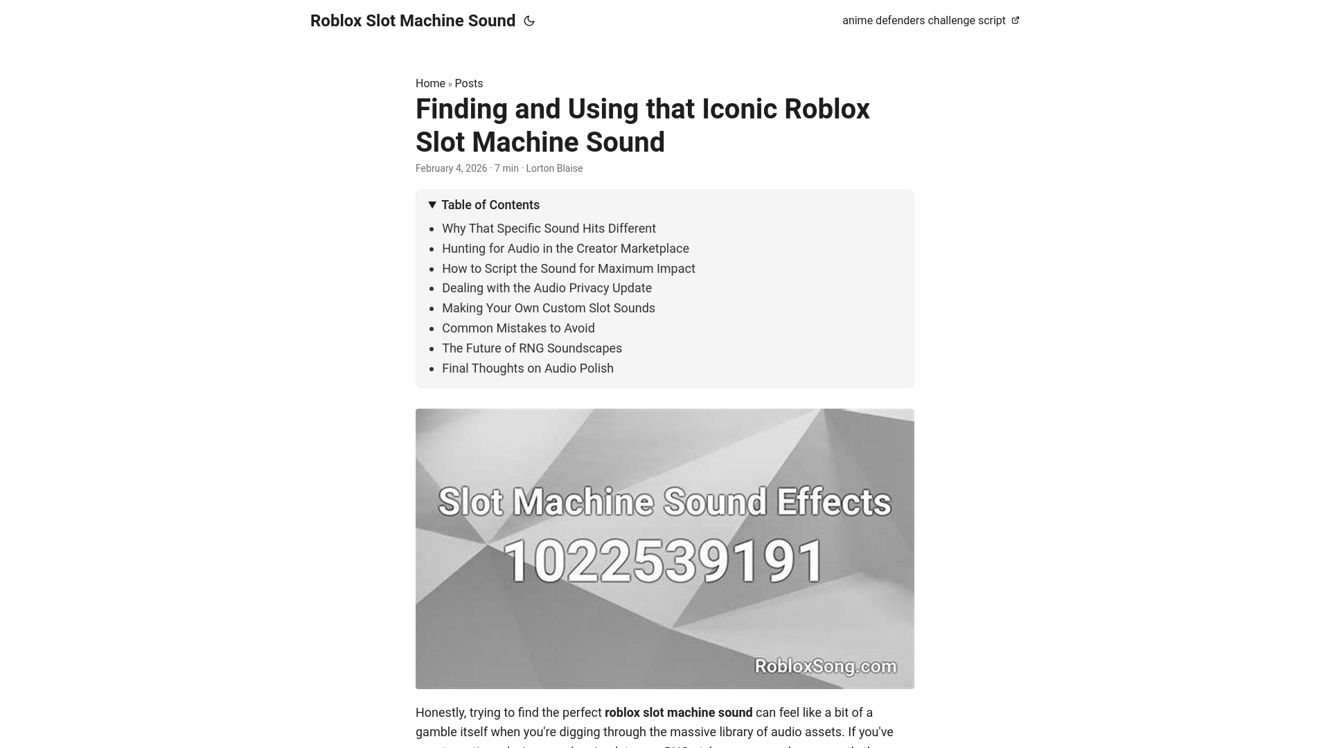 website screenshot of https://roblox-slot-machine-sound.pages.dev/