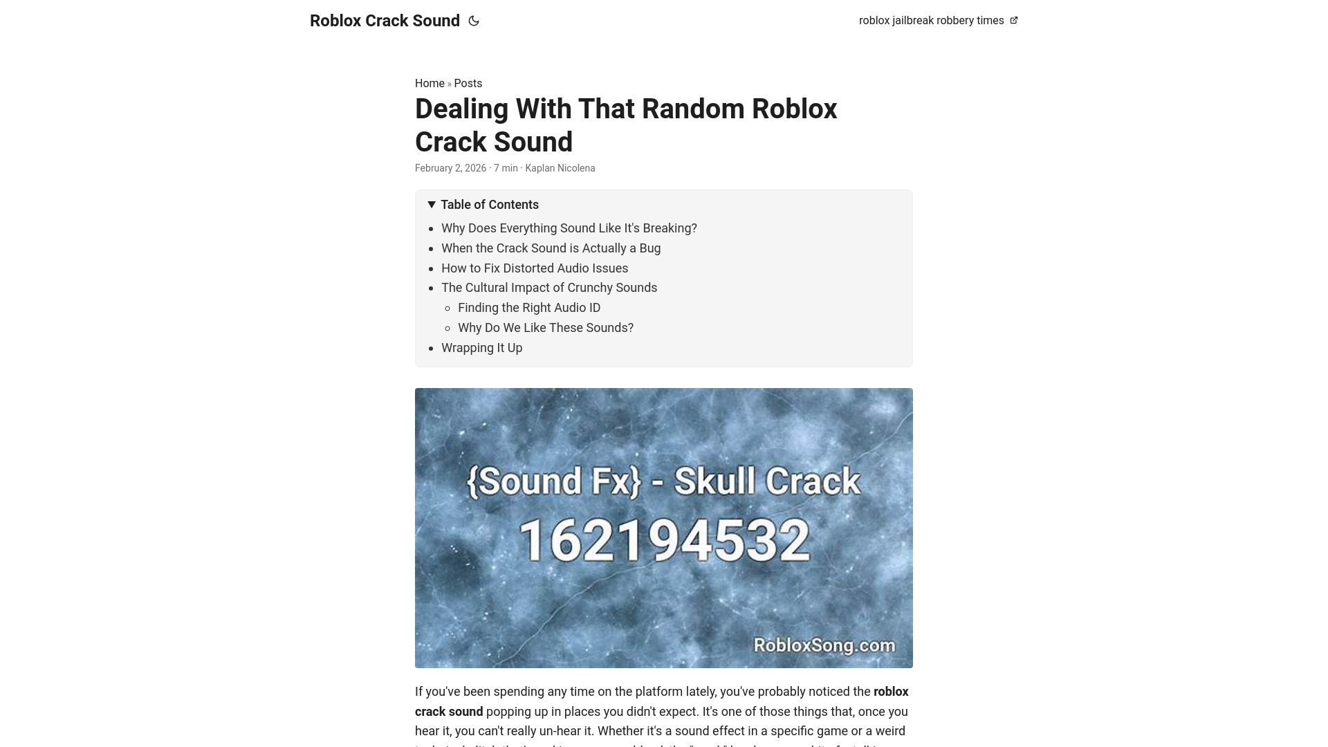 website screenshot of https://roblox-crack-sound.pages.dev/