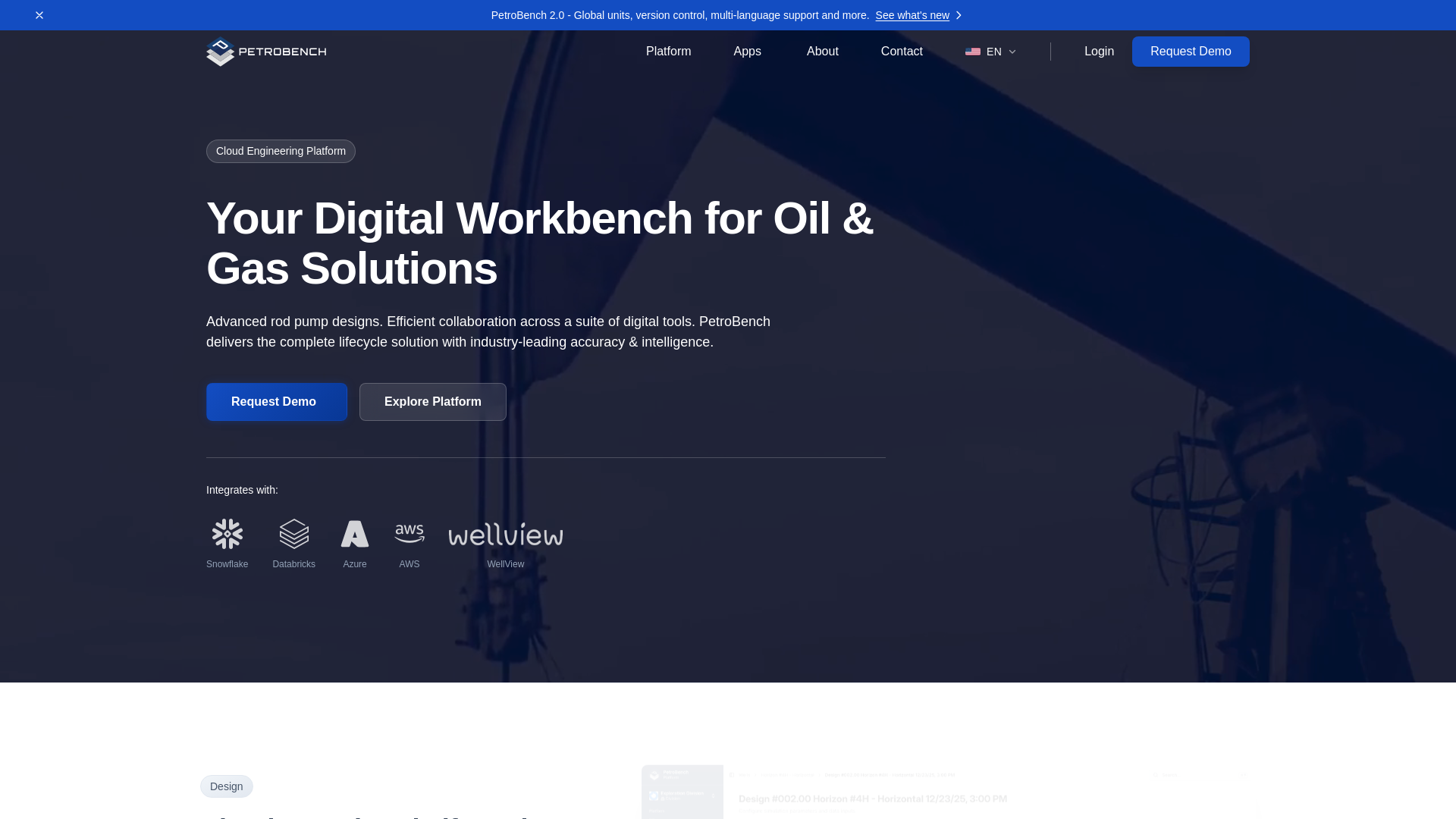 website screenshot of https://petrobench.net