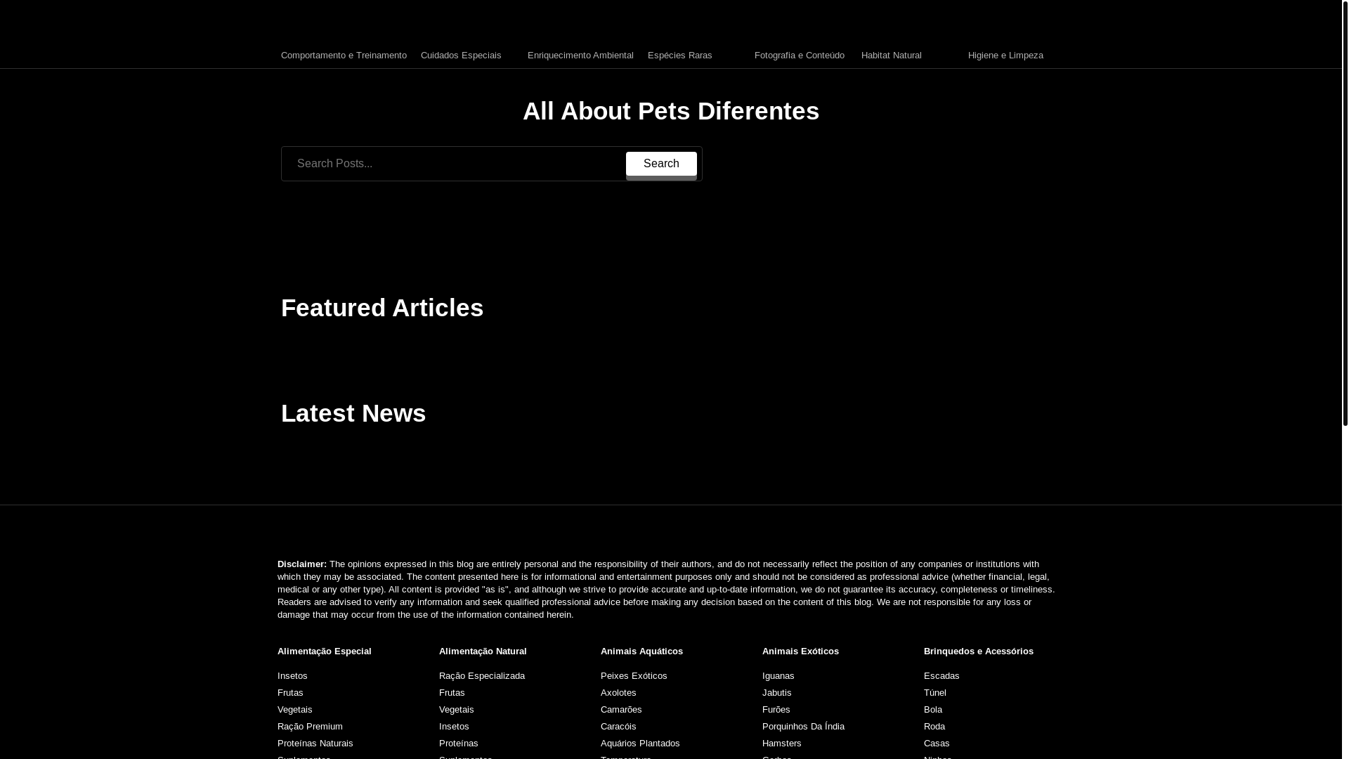 website screenshot of https://petsdiferentes.space/