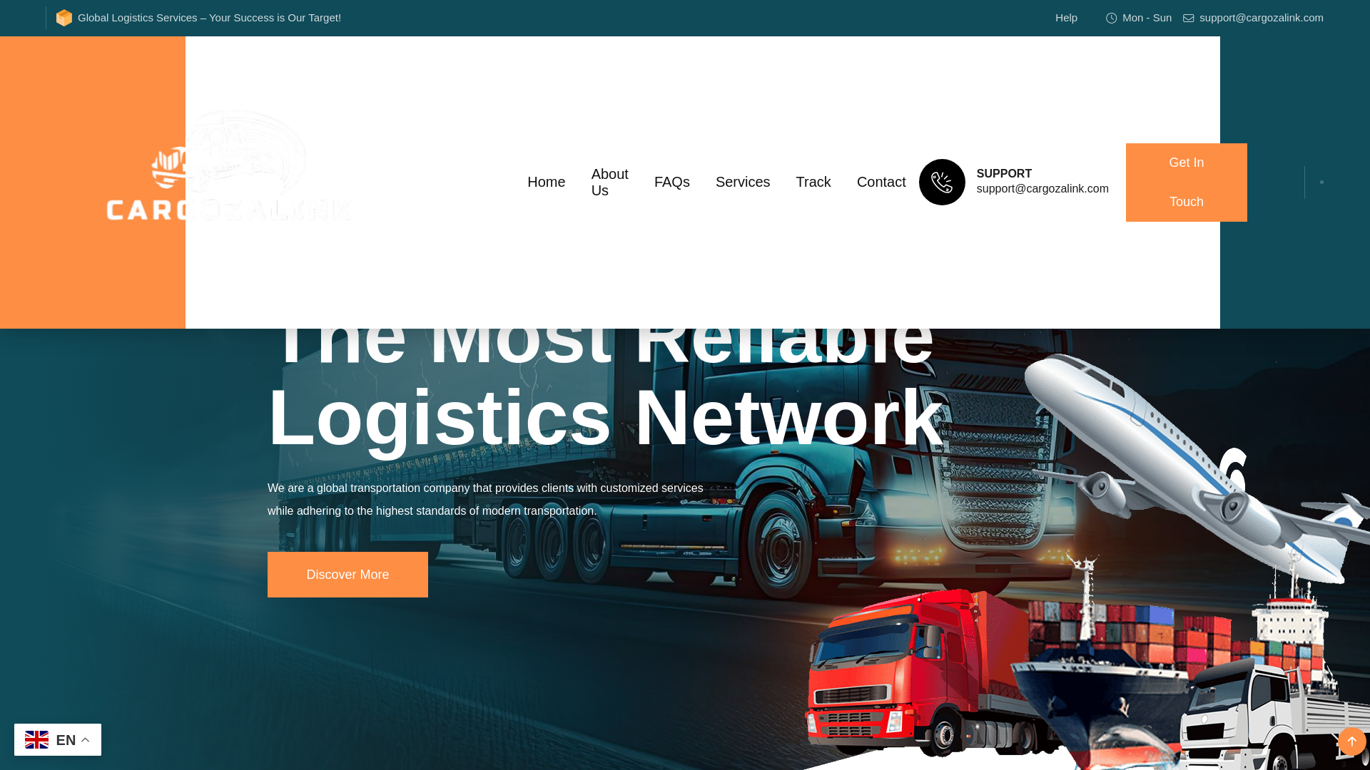 website screenshot of https://cargozalink.com/