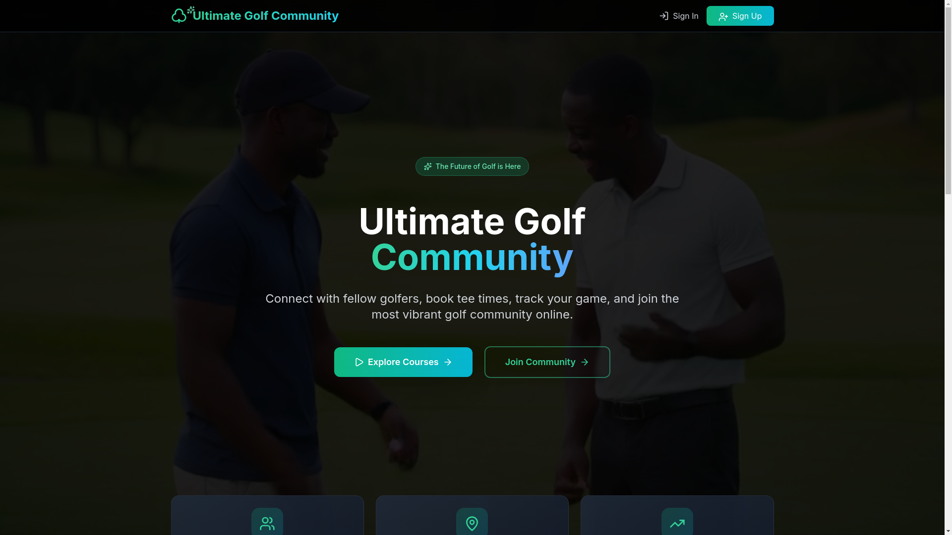 website screenshot of https://ultimategolfcommunity.com/