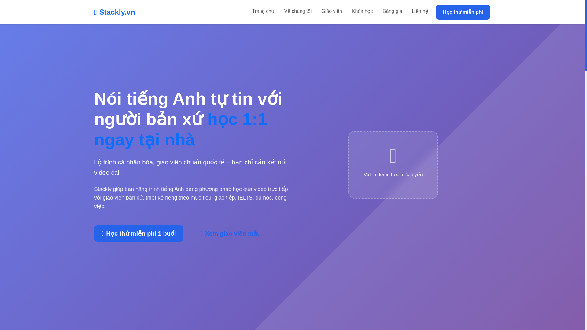 website screenshot of https://stackly.vn/