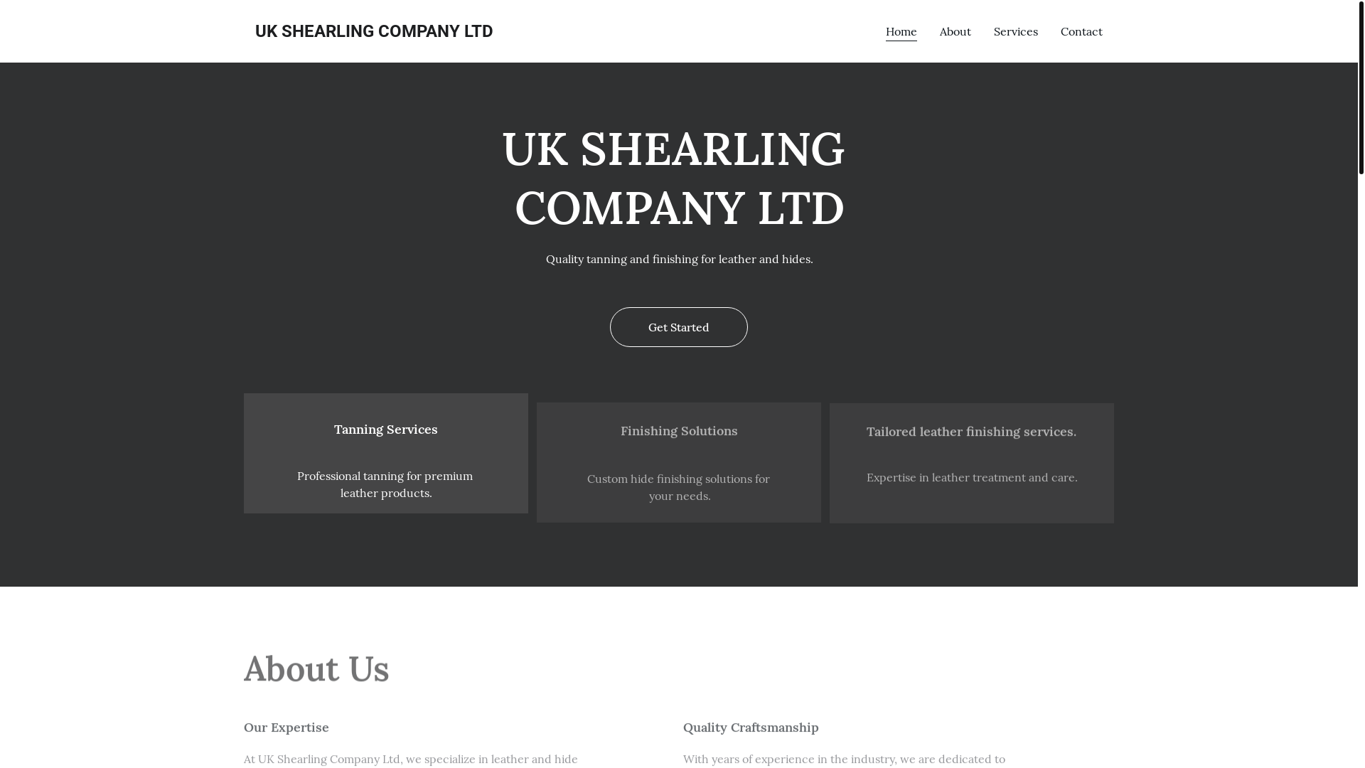 website screenshot of https://ukshearlingcompltd.com/