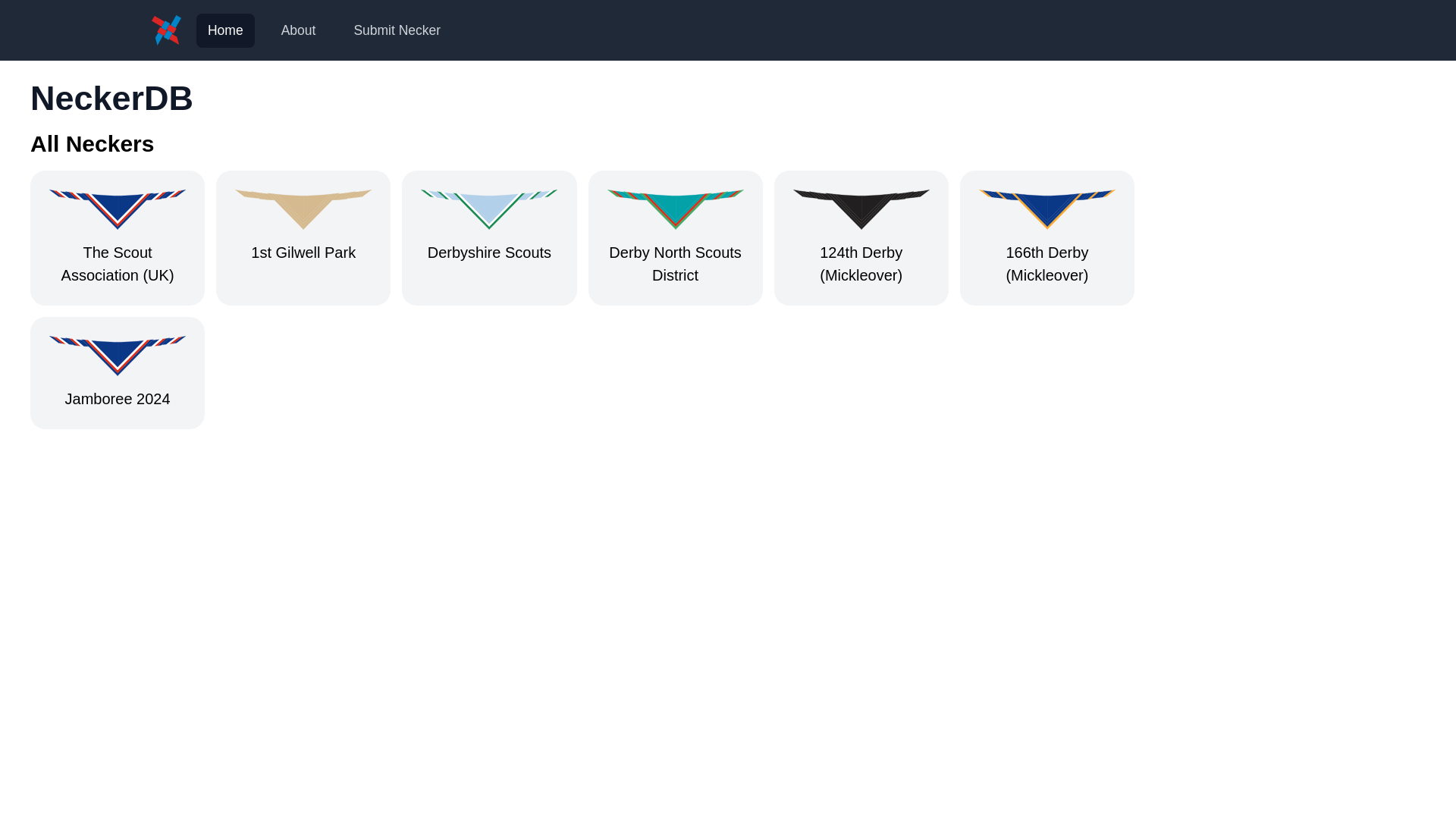 website screenshot of https://neckerdb.co.uk/