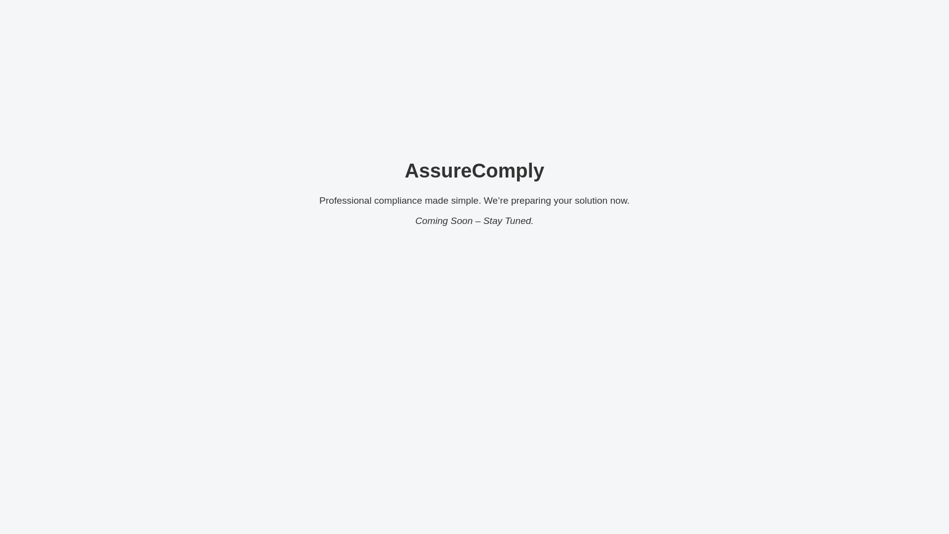 website screenshot of https://assurecomply-landing.pages.dev/