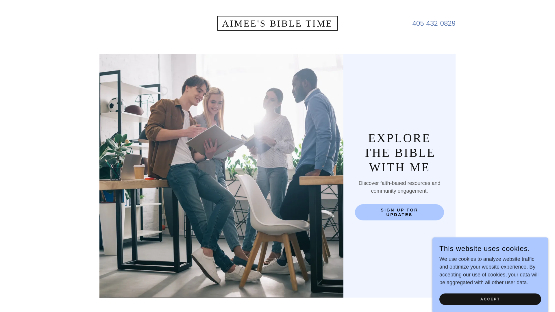 website screenshot of https://aimeesbibletime.com/