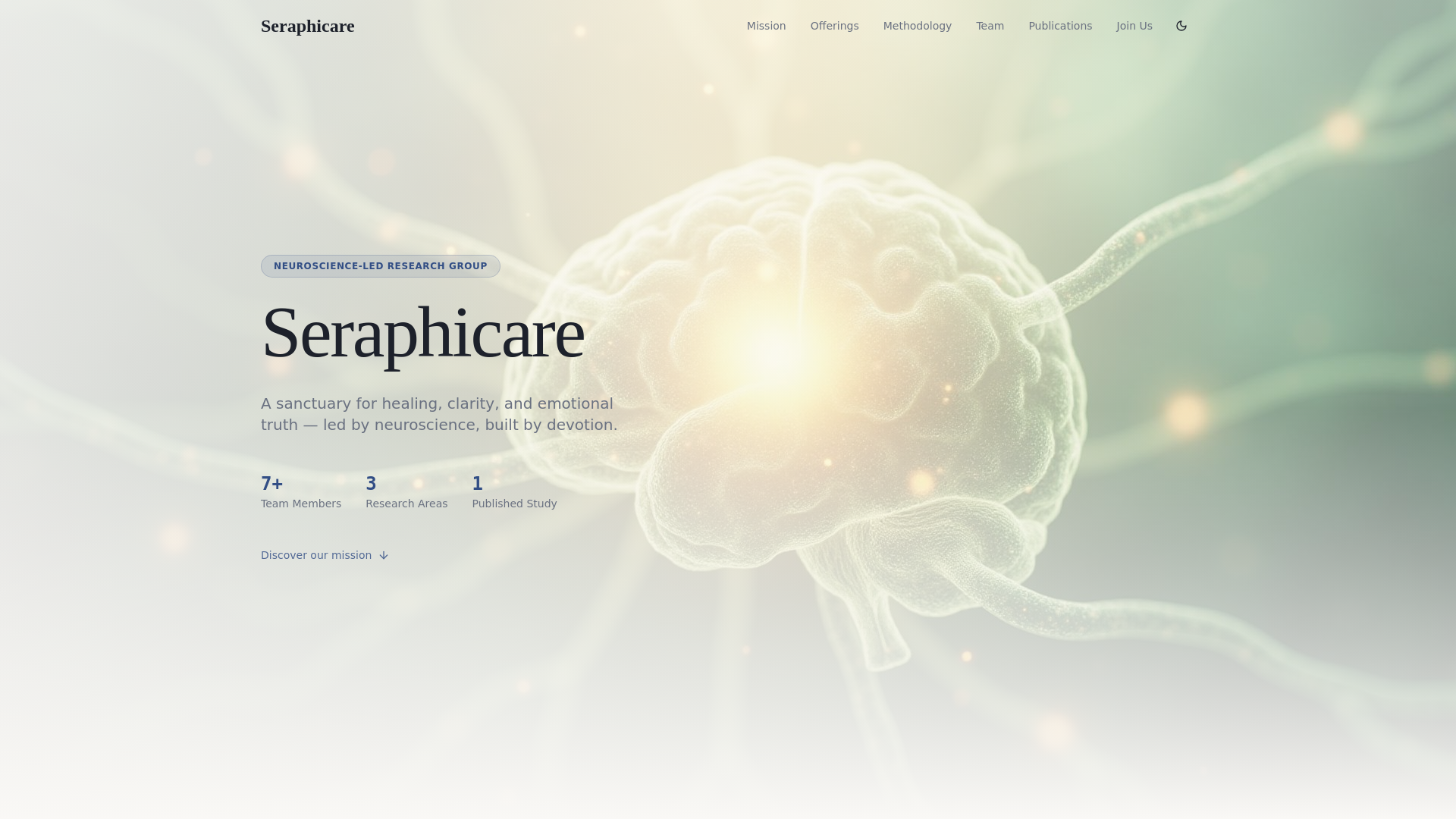 website screenshot of https://seraphicare.pages.dev/