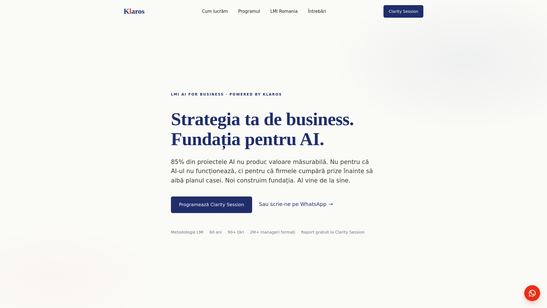website screenshot of https://www.klaros.ro