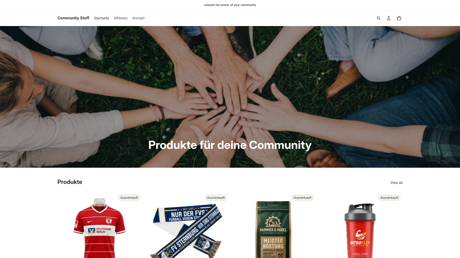website screenshot of https://community-stuff.shop/