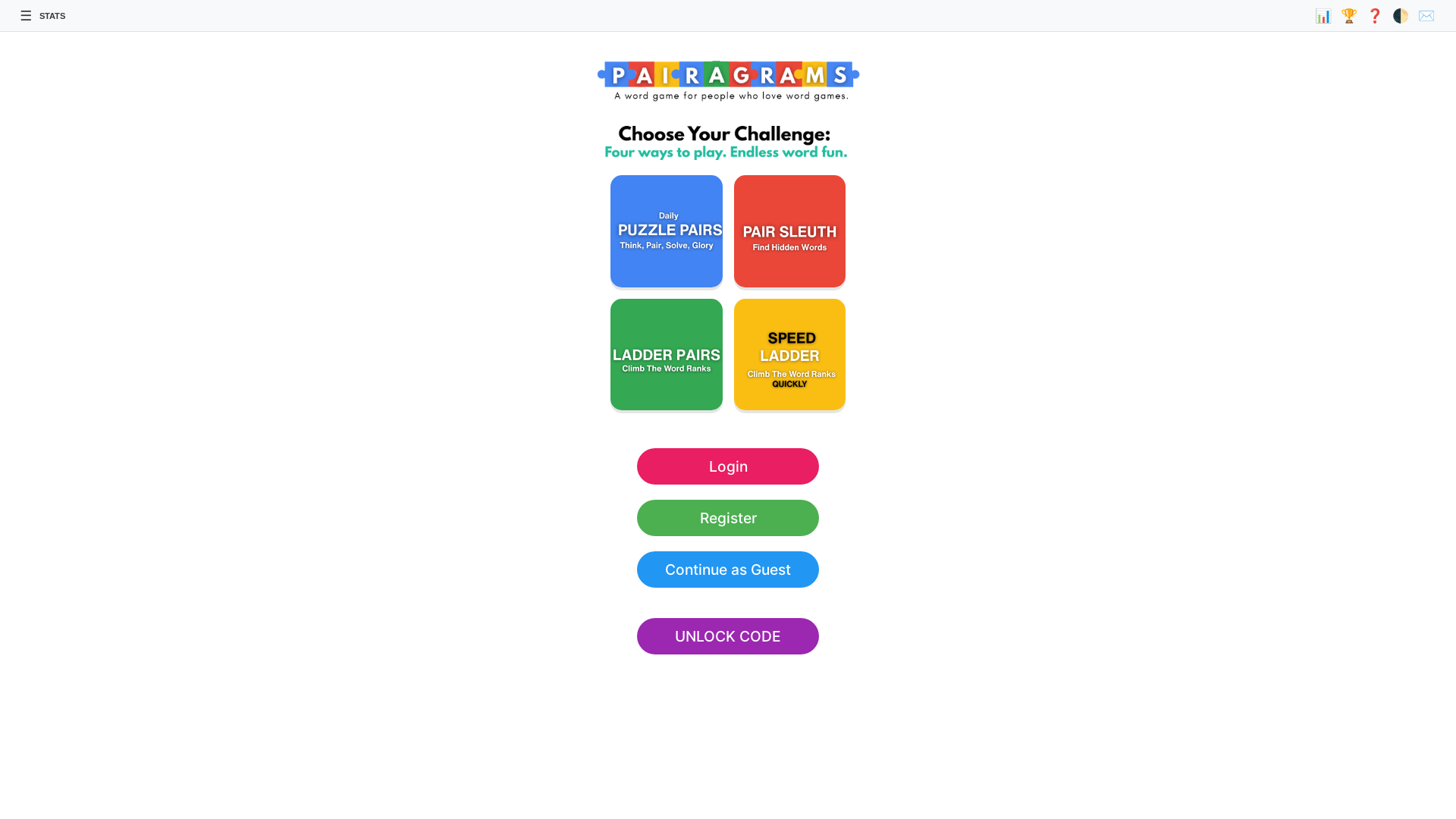 website screenshot of https://pairagramstest.com/