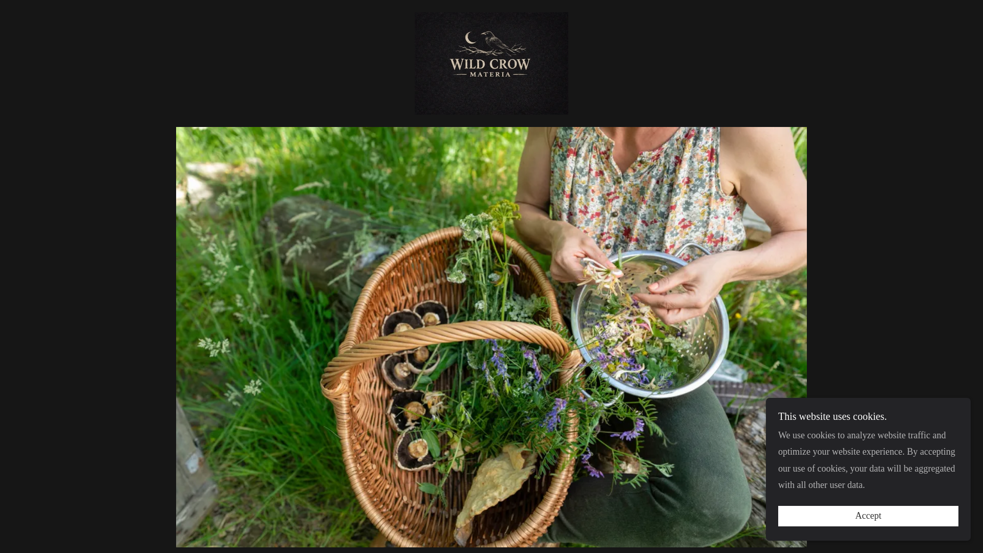 website screenshot of https://wildcrowmateria.com/