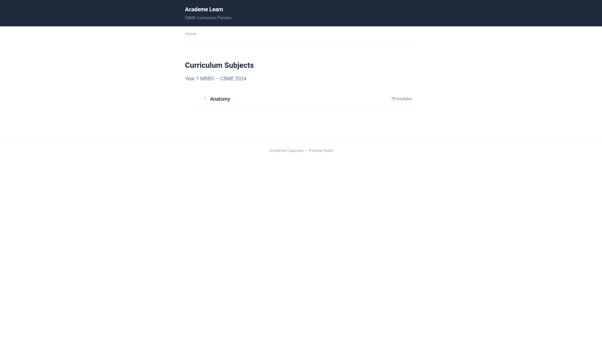 website screenshot of https://academe-learn.pages.dev/