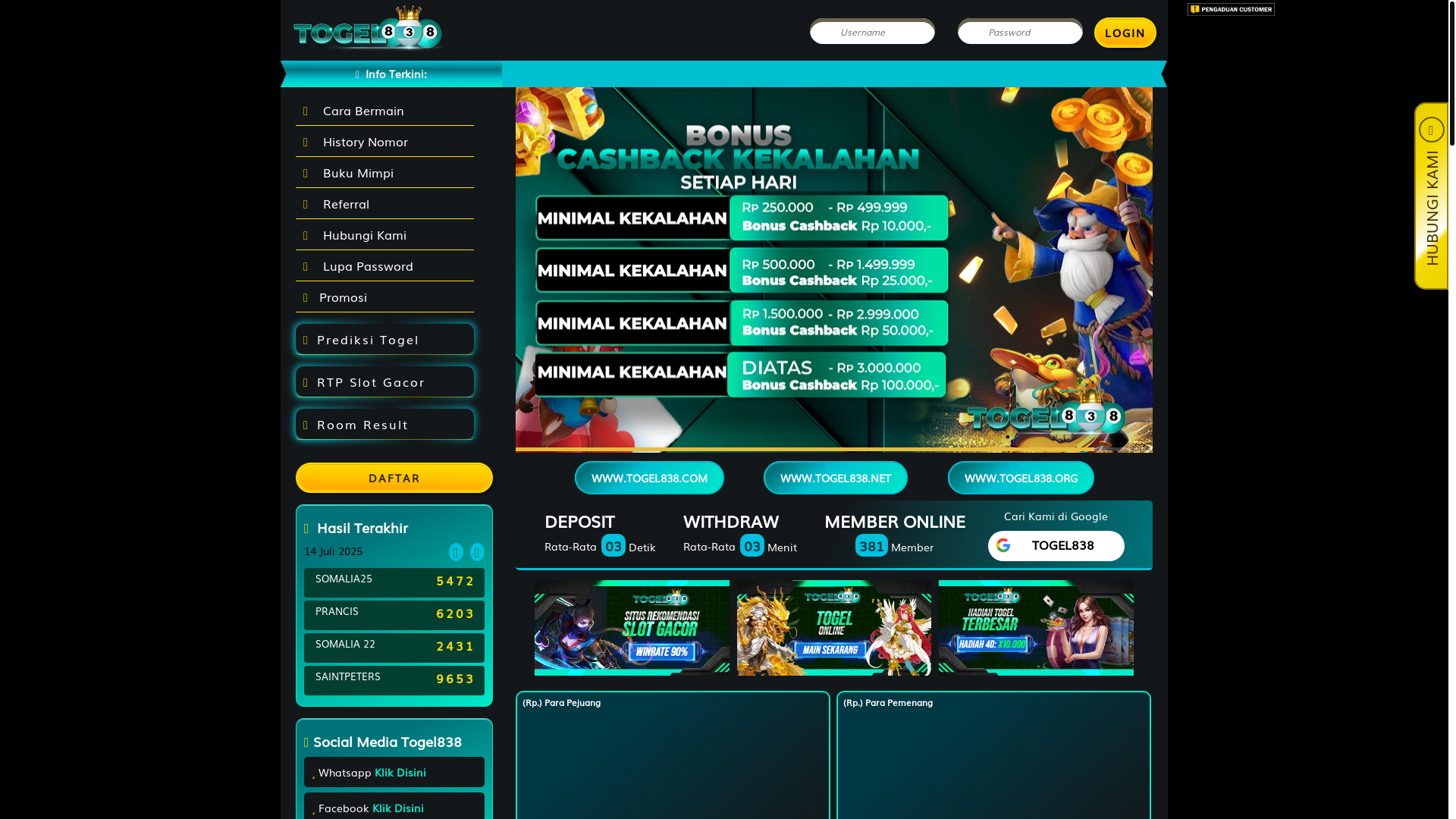 website screenshot of https://togel838wolverine.com/