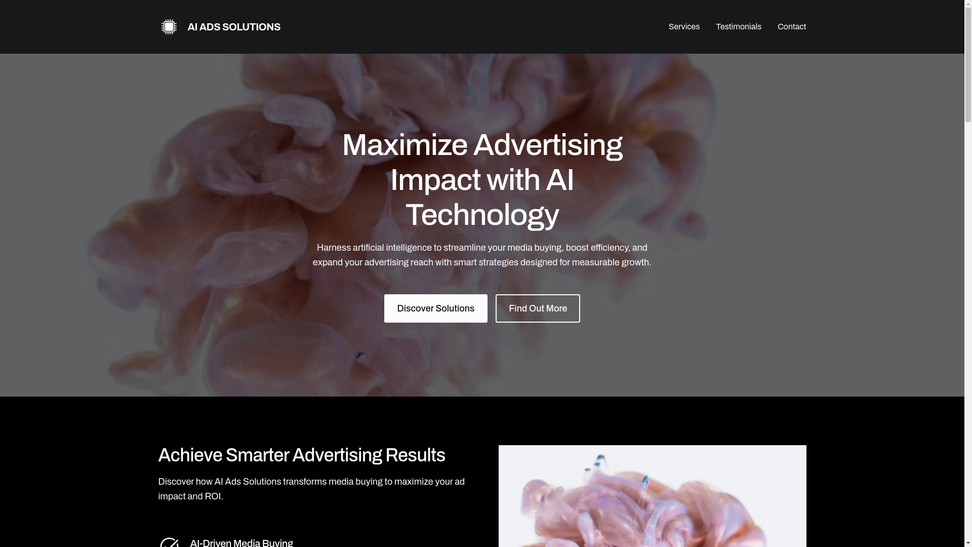 website screenshot of https://aiadssolutions.io/