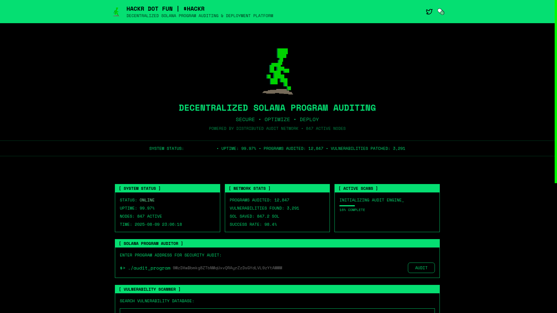 website screenshot of https://hackrsol.fun/