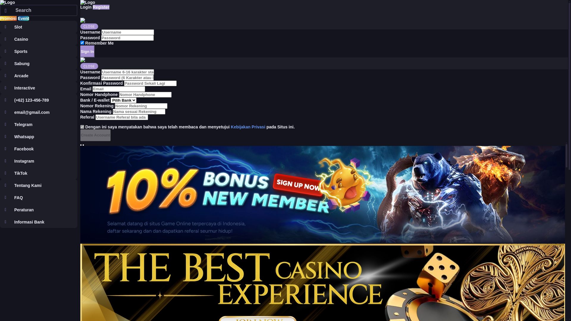 website screenshot of https://gelutslotking.com/