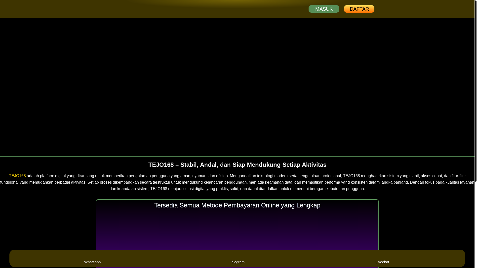 website screenshot of https://tejo168.org/