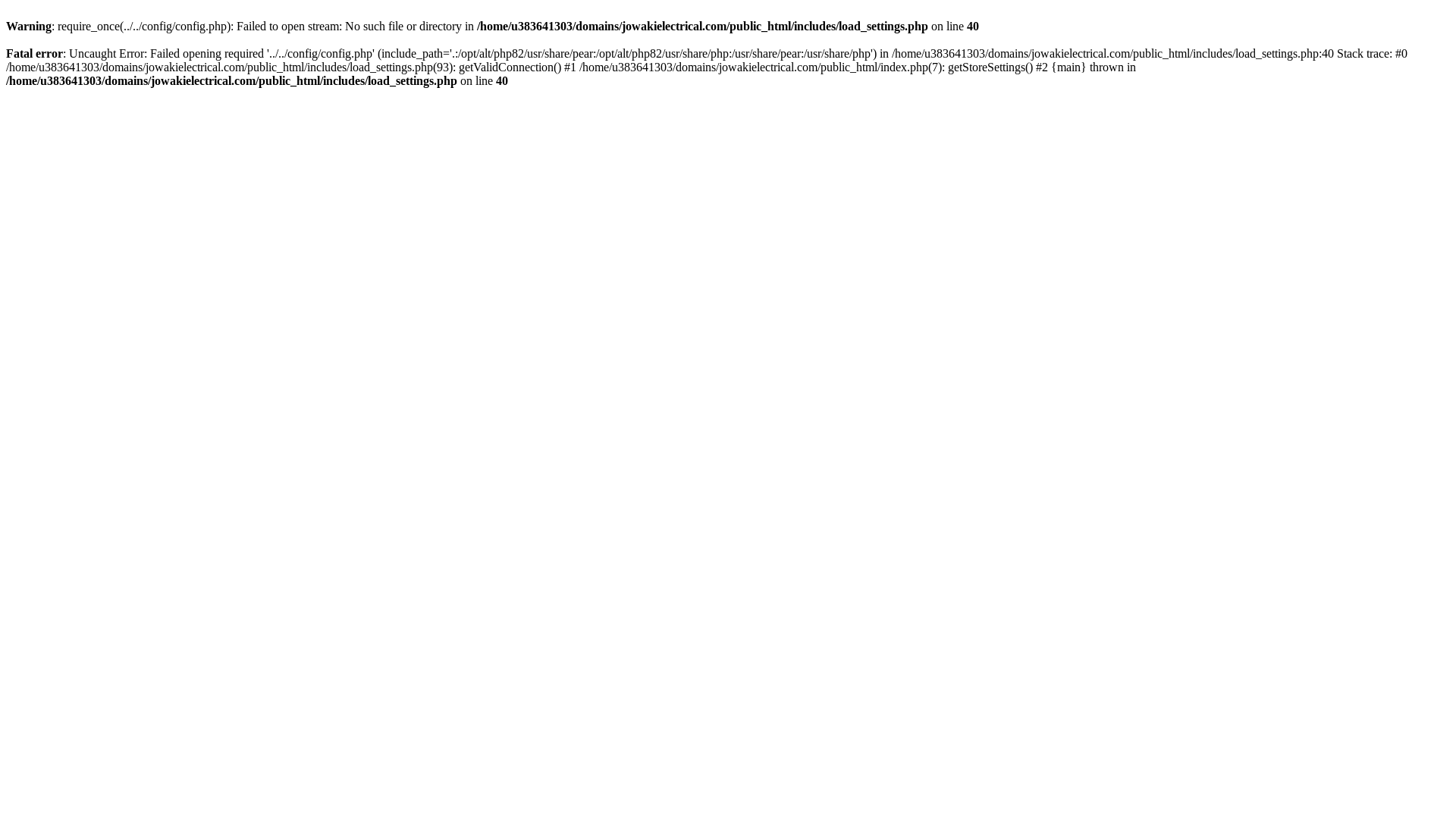 website screenshot of https://jowakielectrical.com/