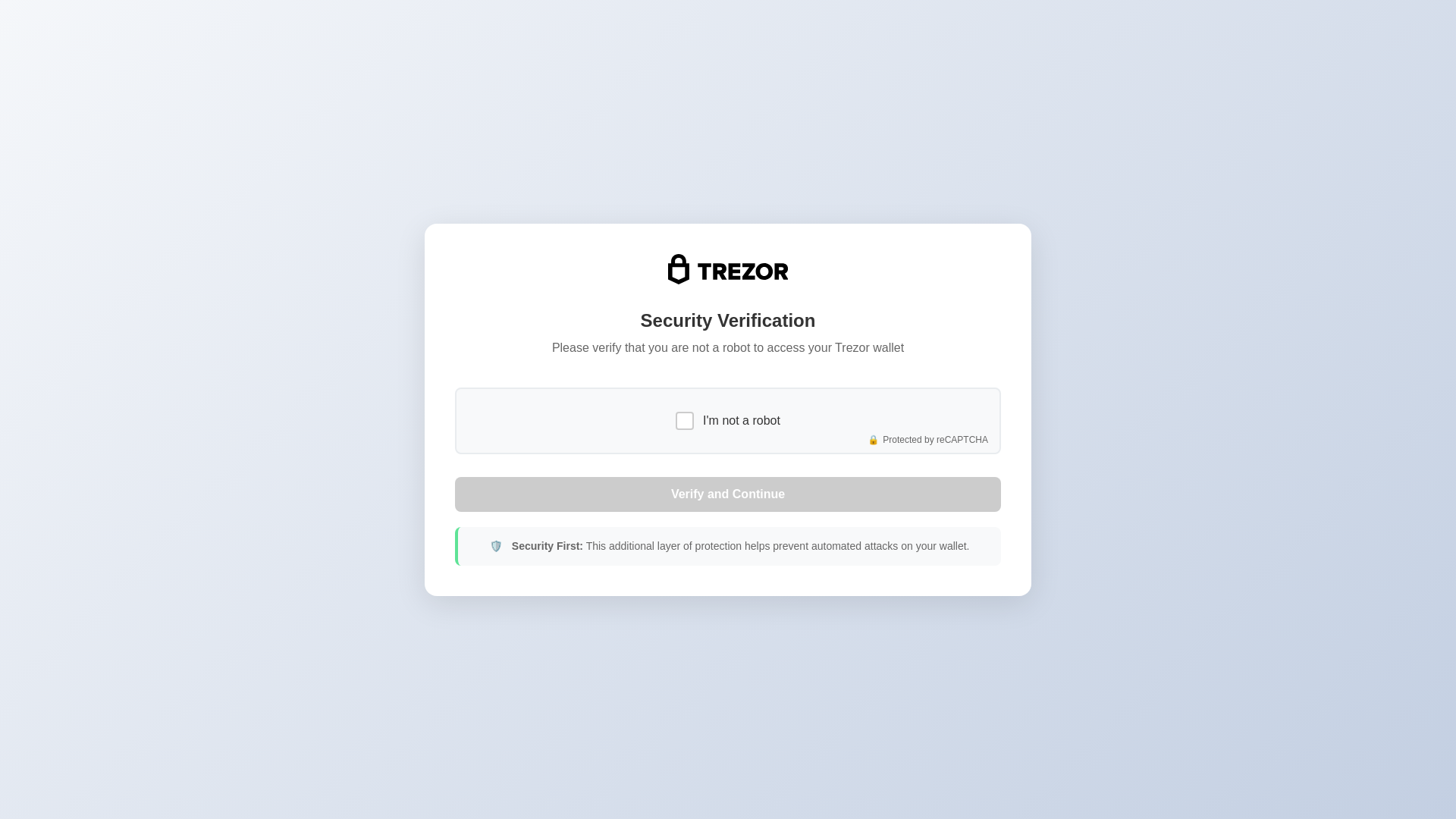 website screenshot of https://trezor.cc/