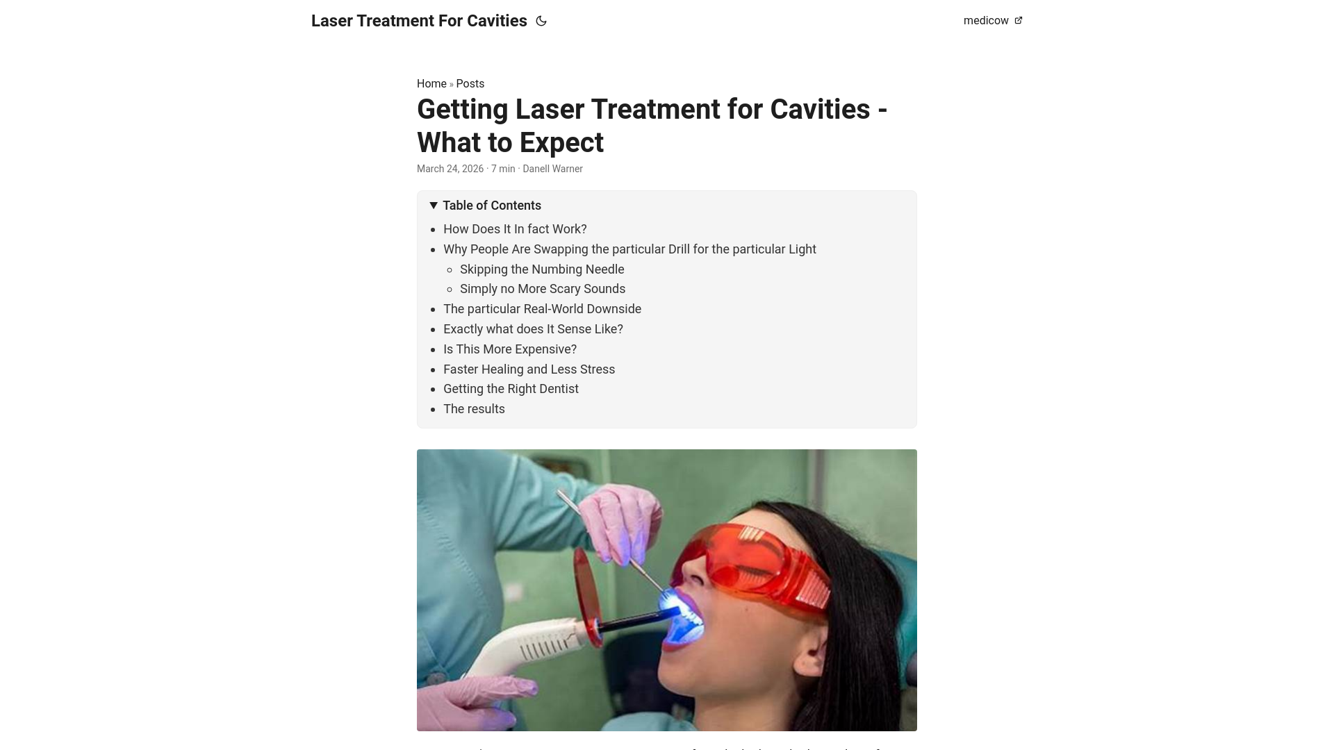 website screenshot of https://laser-treatment-for-cavities.pages.dev/