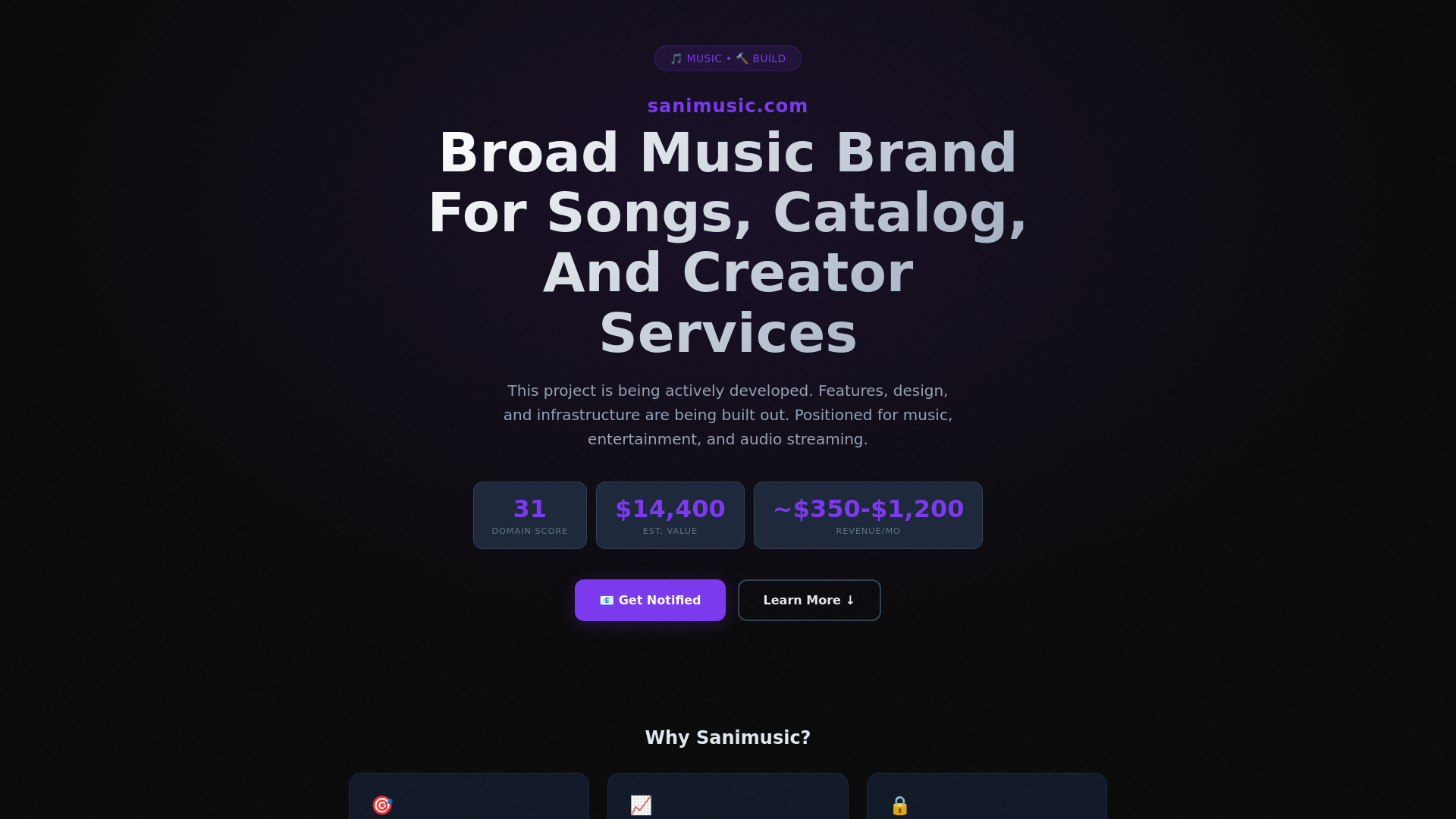 website screenshot of https://sanimusic.com/