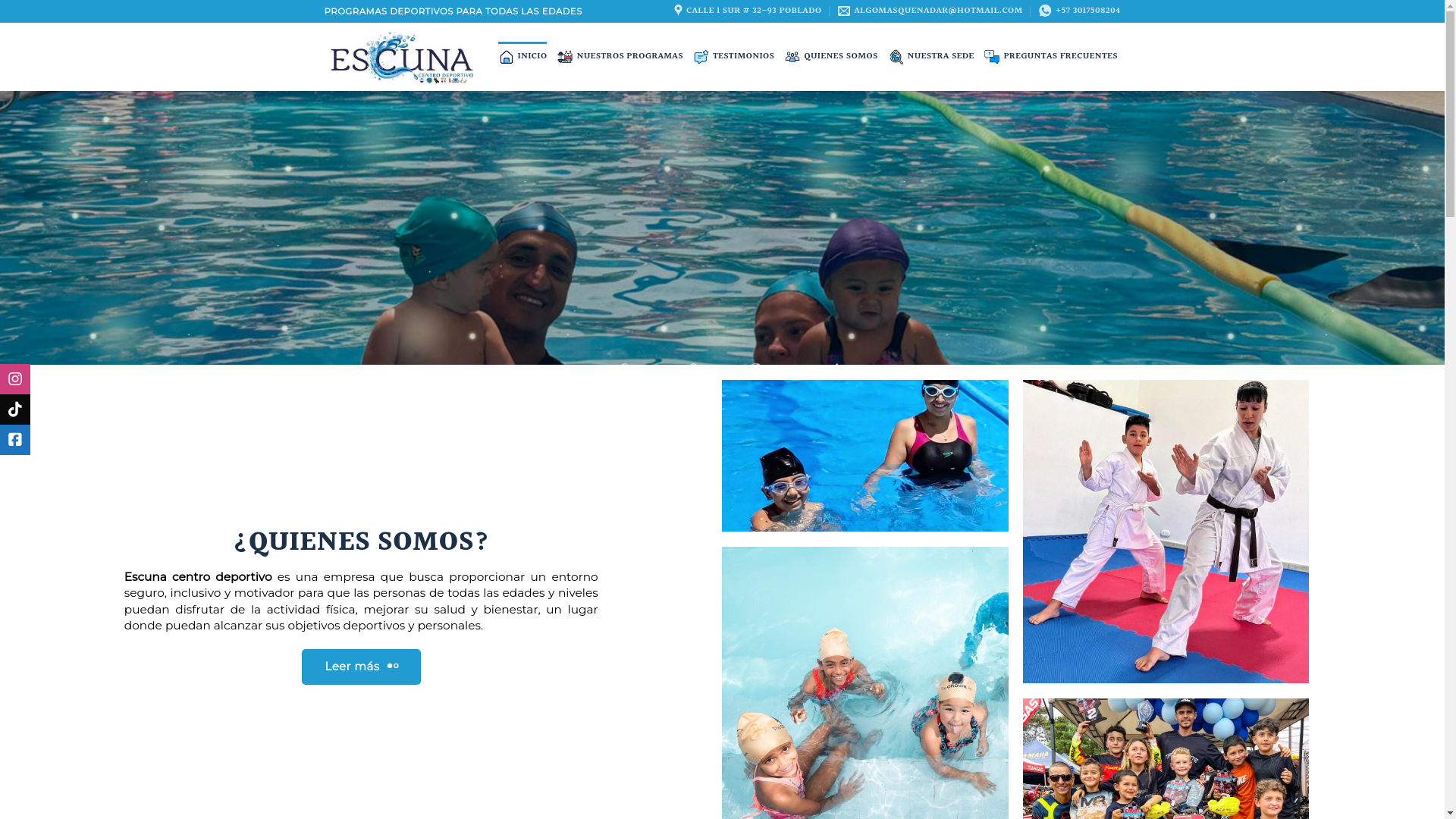 website screenshot of https://escunacentrodeportivo.com/
