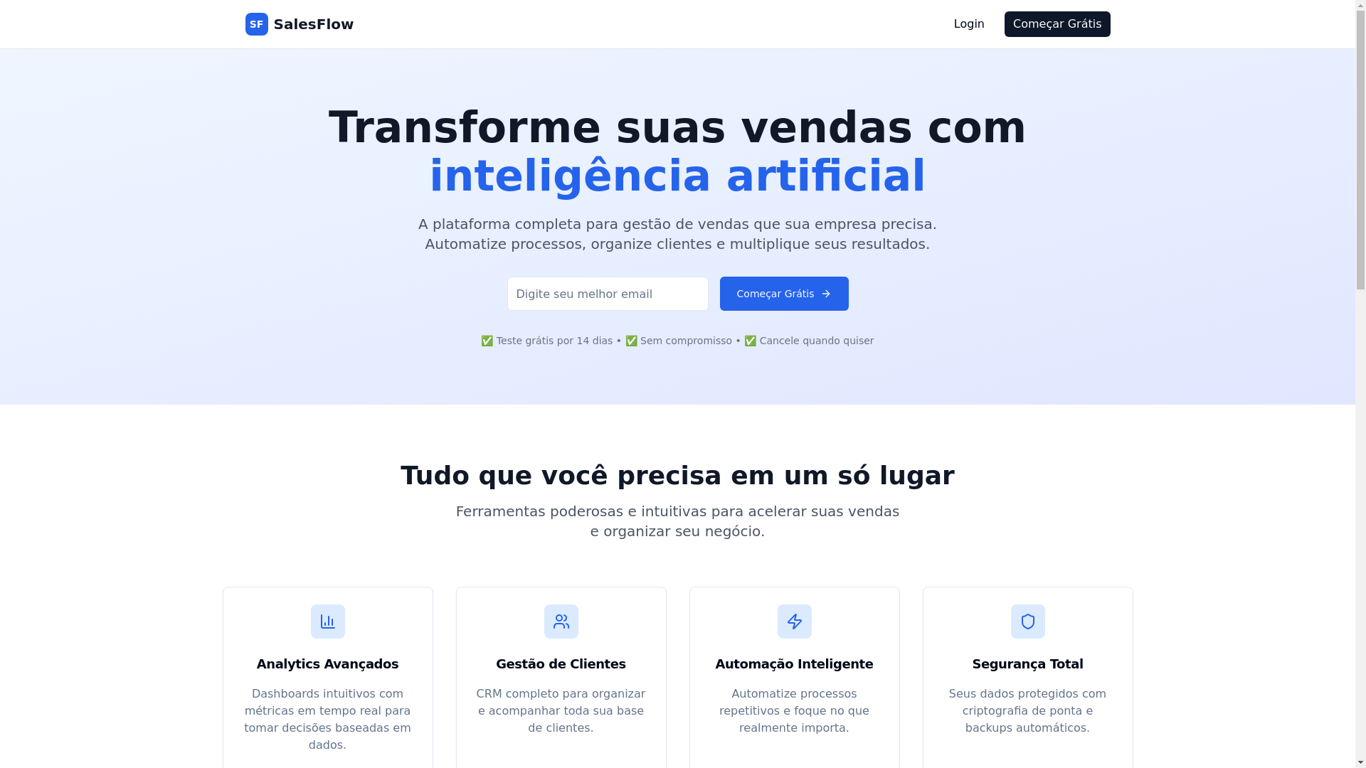 website screenshot of https://saasfront.pages.dev/