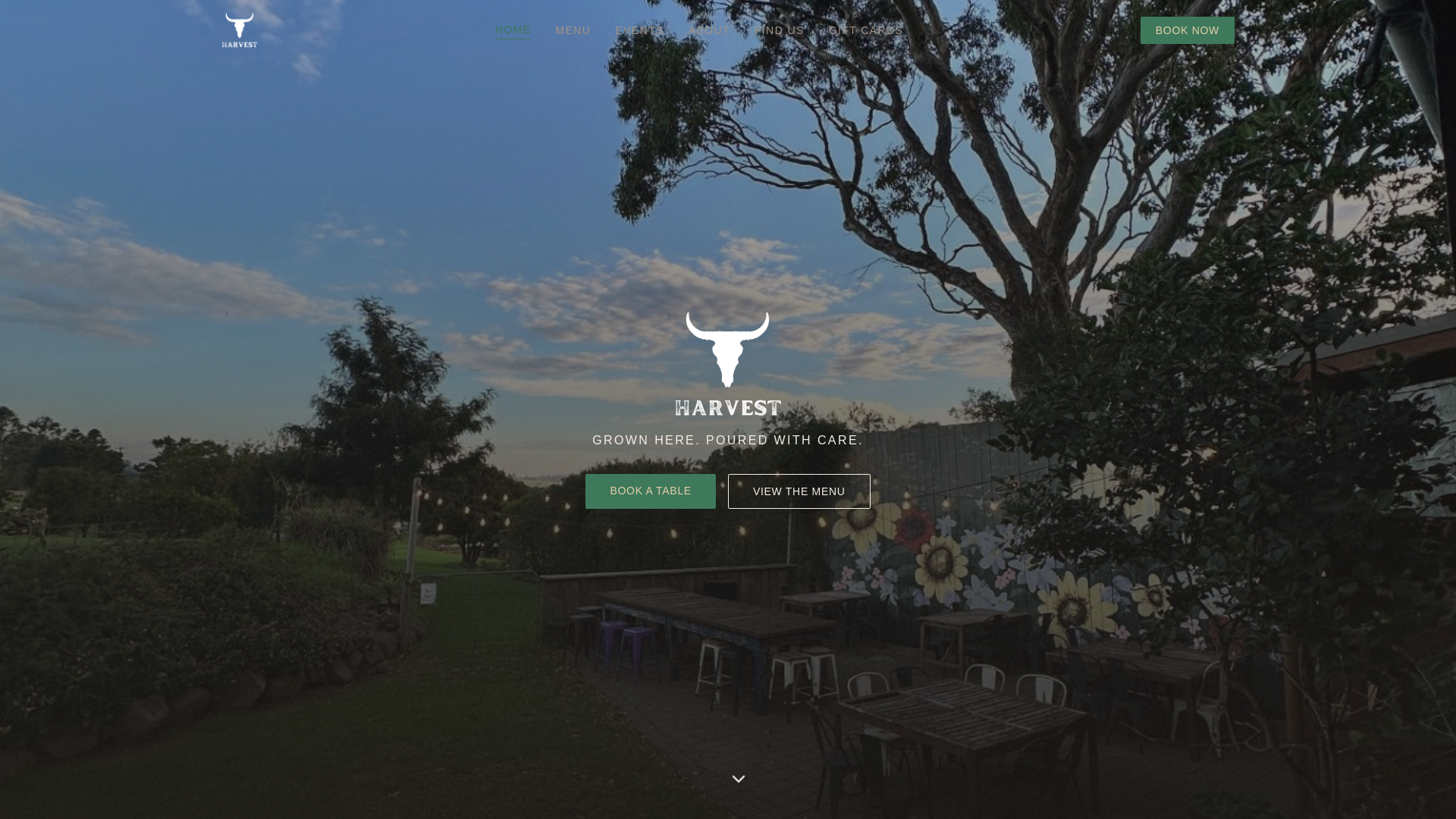 website screenshot of https://harvestmilton.com.au