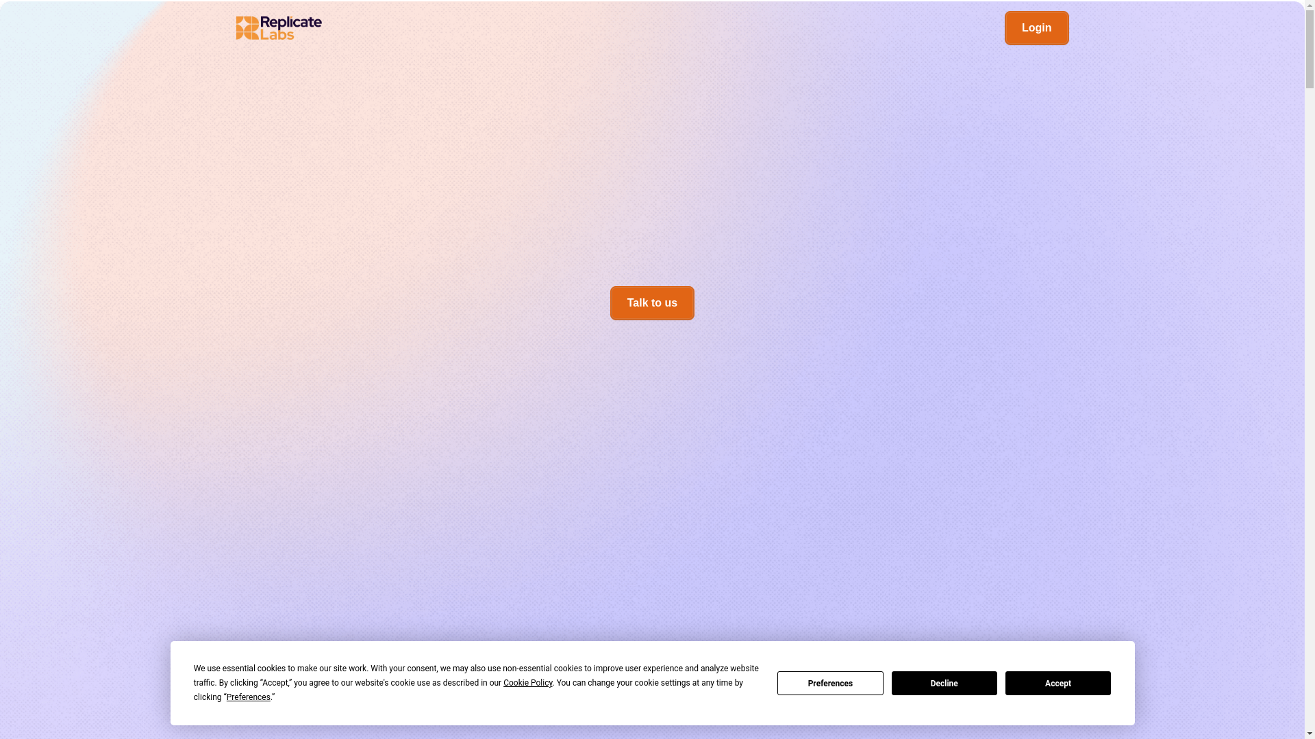 website screenshot of https://replicatelabshq.com/