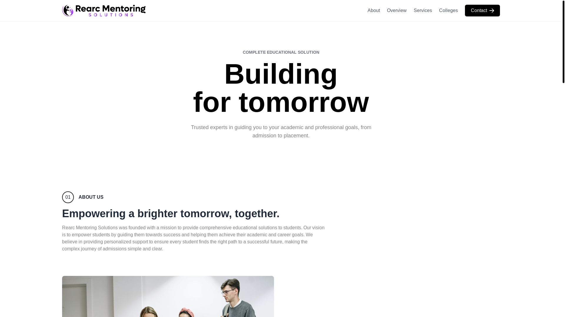 website screenshot of https://rearcmentoringsolutions.pages.dev/
