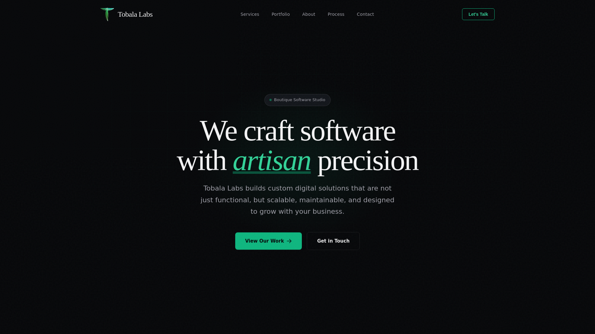 website screenshot of https://tobala-labs-850.pages.dev/