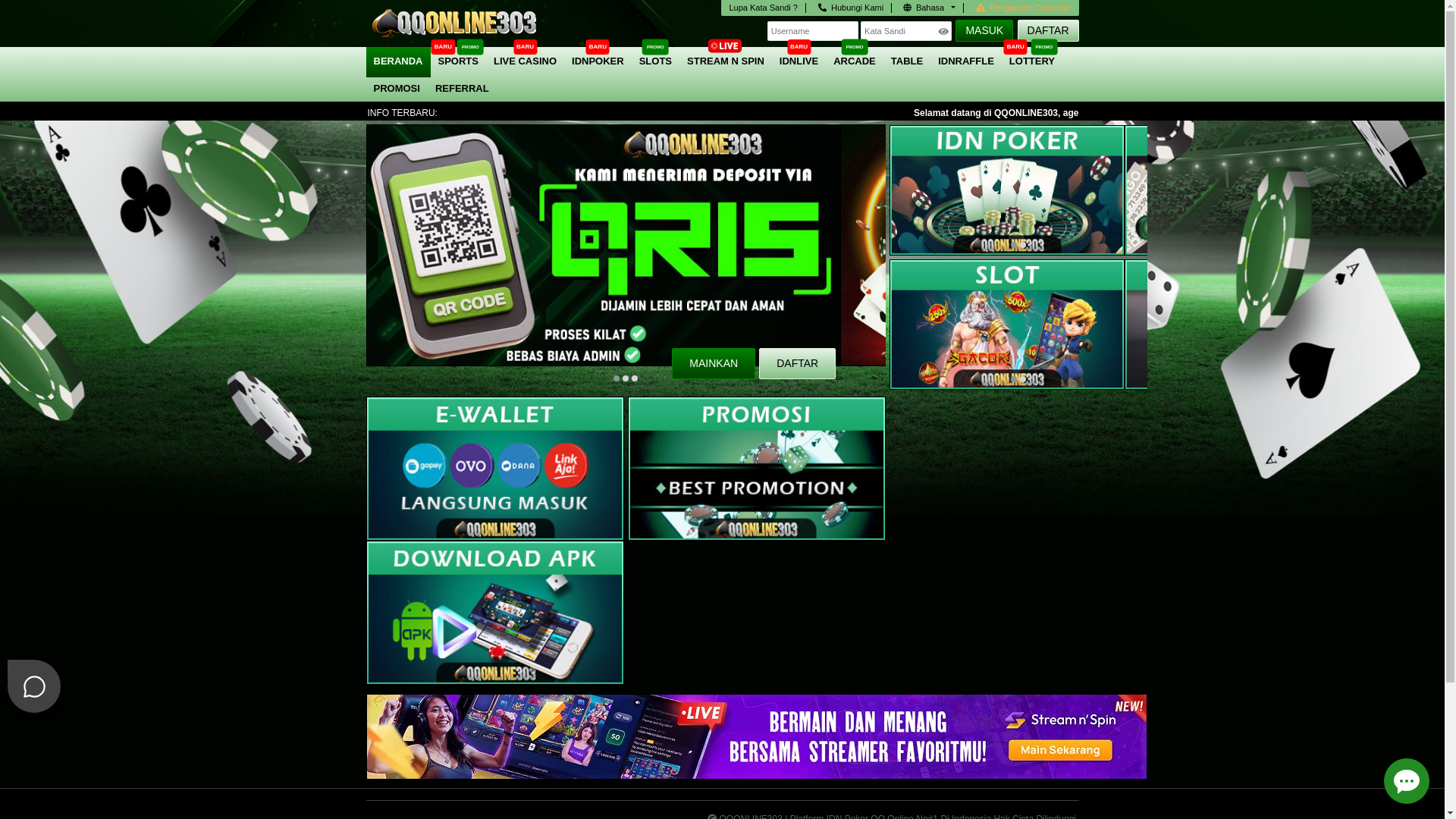 website screenshot of https://qqonline303premium.com/