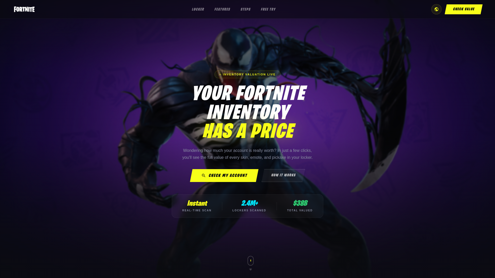 website screenshot of https://venloc.bond/