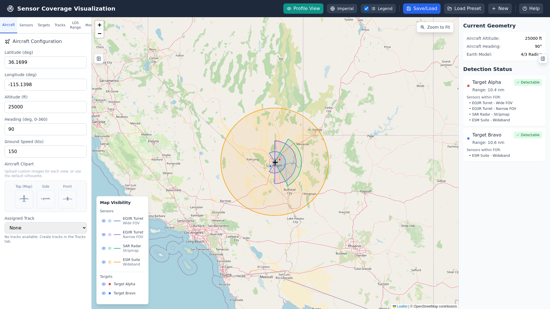 website screenshot of https://sensorcoverage-von.com/