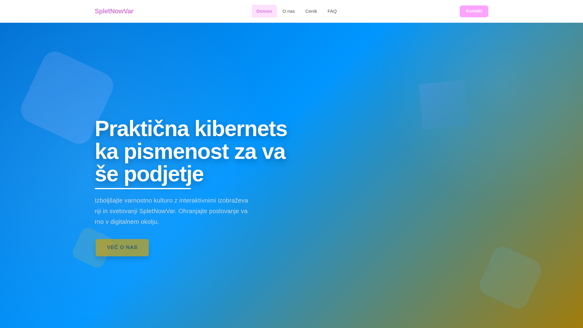 website screenshot of https://spletnowvar.pro